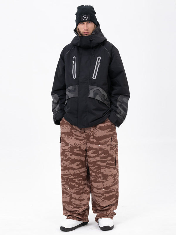 Chillform Herren-Schneeanzug mit reflektierendem Tarnmuster – Glow Trail Jacke mit Baggy-Schneehose (Set)