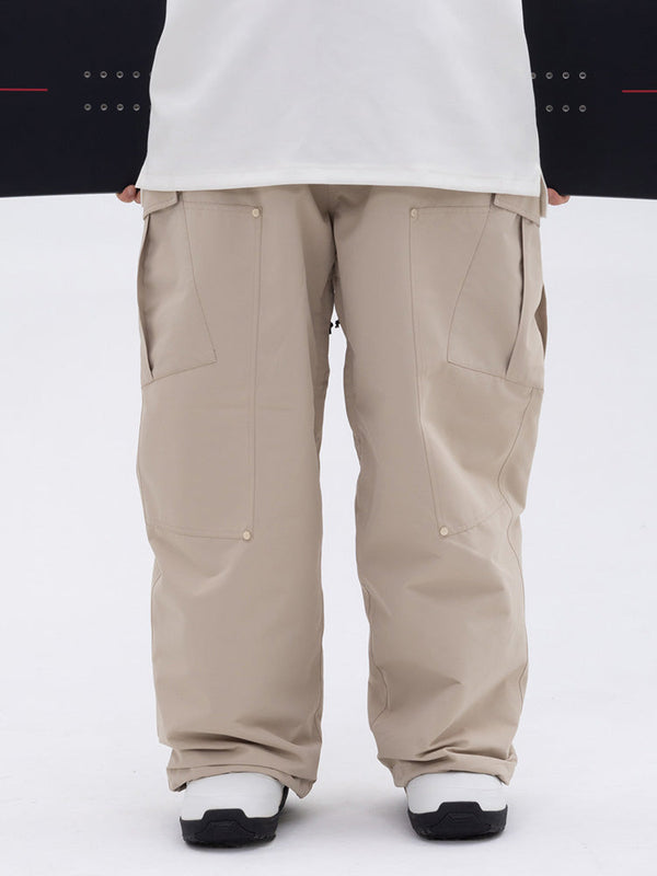 Herren-Mountain-Freestyle-Skihose mit doppeltem Knieausschnitt, Baggy-Design