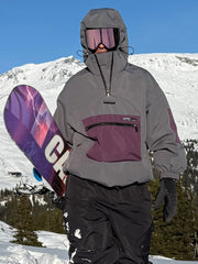 AlpineCruise Herren-Snowboardjacke im Baggy-Bomber-Stil mit Cargotasche