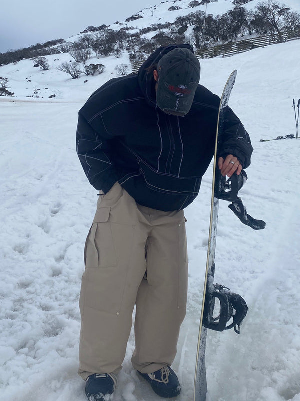 Herren-Mountain-Freestyle-Skihose mit doppeltem Knieausschnitt, Baggy-Design