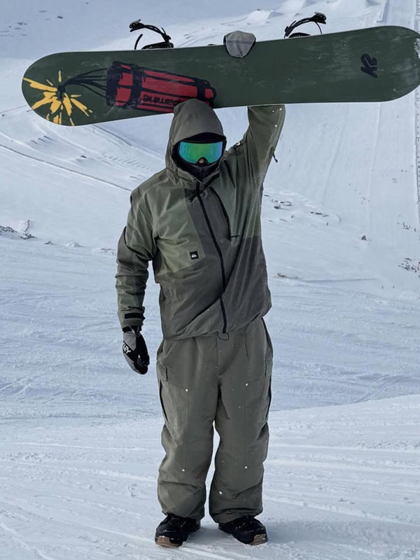 Men's Double Knee Mountain Freestyle Baggy Camo Snow Pants