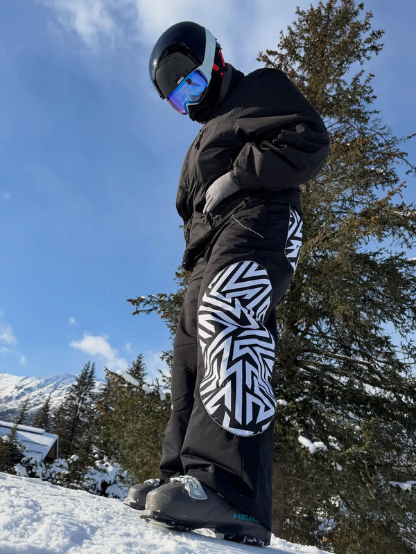 Herren Allwetter-Cargo-Schneehose mit reflektierendem, stylischem Grafikmuster