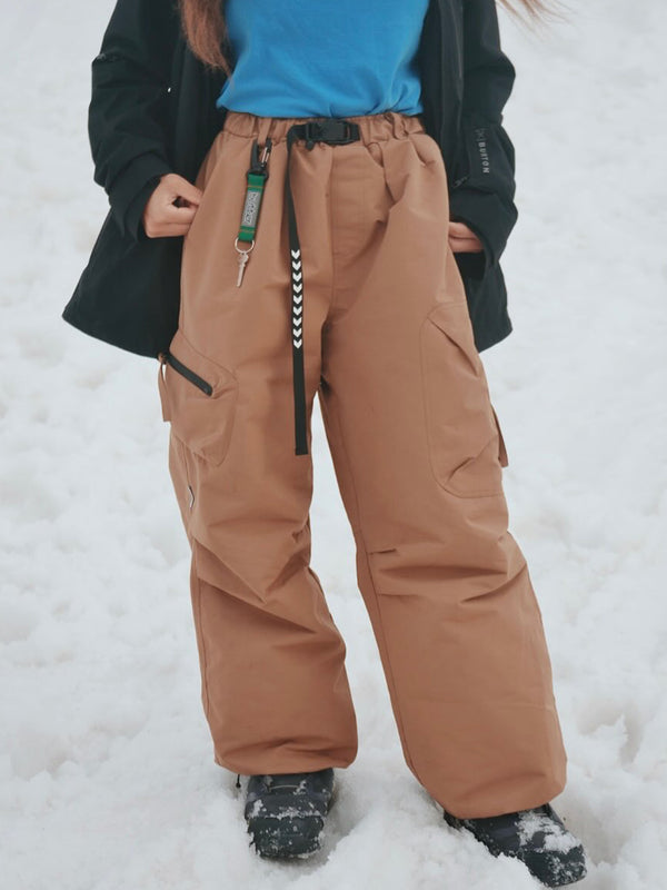 Women's Mountain Expedition Baggy Snow Pants with Side Cargo Pockets