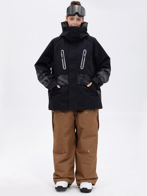 Chillform Damen-Schneeanzug mit reflektierendem Tarnmuster – Glow Trail Jacke mit Baggy-Schneehose (Set)