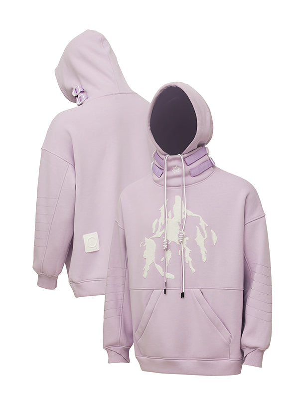Snowall Unisex Damen-Hoodie mit Berg- und Schneelandschaftsmotiv, wasserabweisend