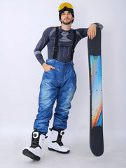 Herren Winter Warme Wasserdichte Hüft-Snowboard-Jeans aus Denim