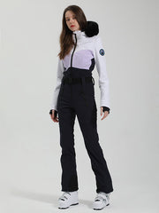 Gsou Snow Chic Damen-Skianzug mit ikonischem Kunstpelzbesatz, einteilig