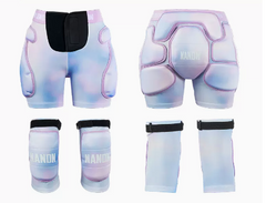 Pinkfarbenes Nandn Unisex Tri-Flex Schutzshorts & Knieschoner Set