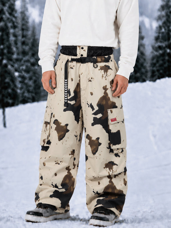 Pantalon de ski cargo ample et utilitaire pour homme – Modèle à ceinture de ville multipoches