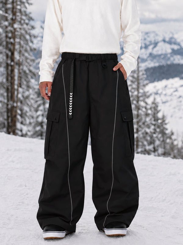 Wild Motion Herren-Snowboardhose mit reflektierenden Cargotaschen und extra weitem Schnitt