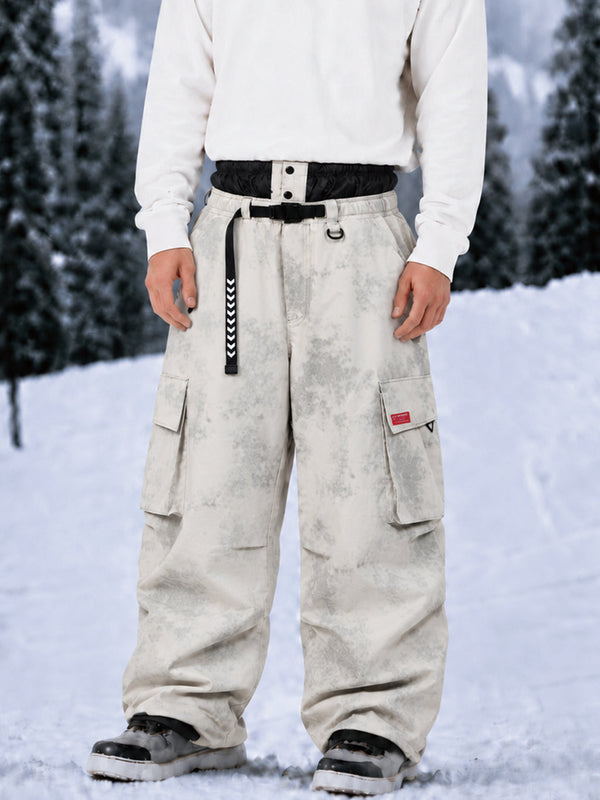 Pantalon de ski cargo ample et utilitaire pour homme – Modèle à ceinture de ville multipoches