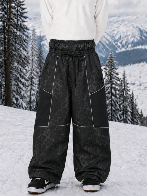 Pantalon de ski Wild Motion Super Baggy pour homme – Multi-poches, design à blocs de couleurs réfléchissants