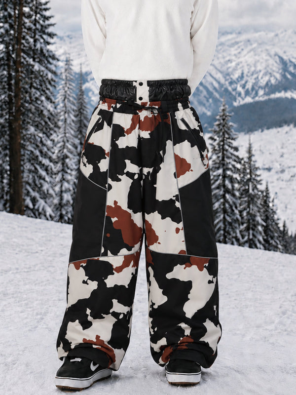 Pantalon de ski Wild Motion Super Baggy pour homme – Multi-poches, design à blocs de couleurs réfléchissants