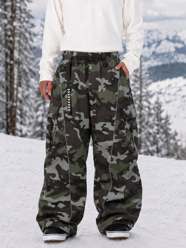 Wild Motion Herren-Snowboardhose mit reflektierenden Cargotaschen und extra weitem Schnitt