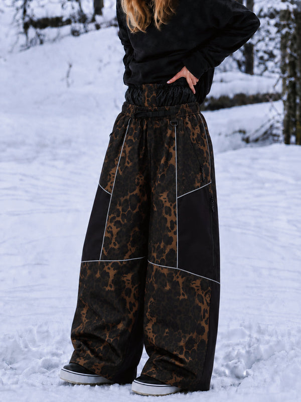 Wild Motion Super Baggy Schneehose für Damen – Reflektierendes Colorblock-Design mit mehreren Taschen