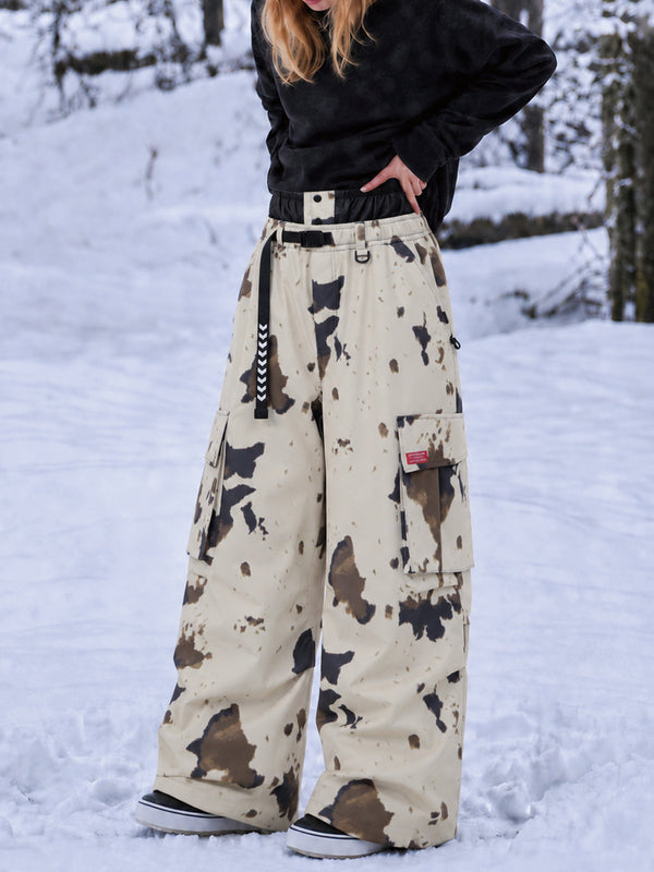 Damen-Street-Utility-Cargo-Schneehose im Baggy-Stil – Design mit mehreren Taschen und Gürtel