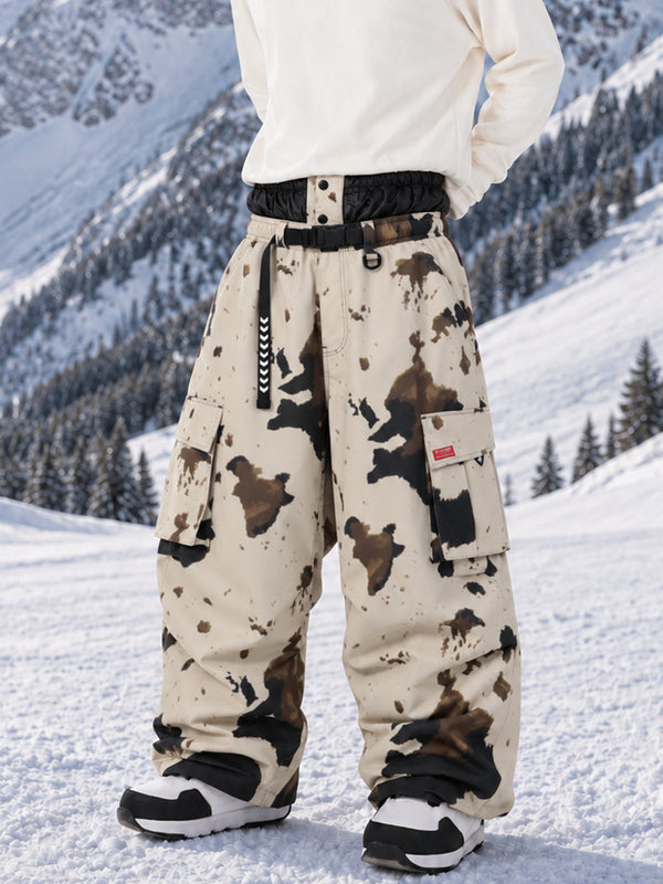 Pantalon de ski cargo ample et utilitaire pour homme – Modèle à ceinture de ville multipoches