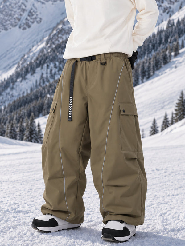 Wild Motion Herren-Snowboardhose mit reflektierenden Cargotaschen und extra weitem Schnitt