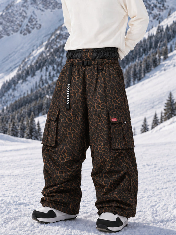 Pantalon de ski cargo ample et utilitaire pour homme – Modèle à ceinture de ville multipoches