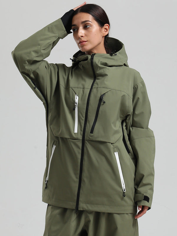 Gsou Snow Damen-Winterjacke, strapazierfähig, Mountain Pro, Funktions-Cargo-Schneejacke
