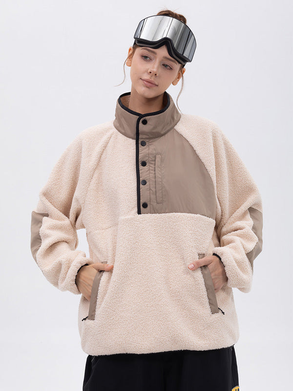 Damen-Abenteuerpullover aus Kunst-Sherpa-Fleece, warm und bergtauglich
