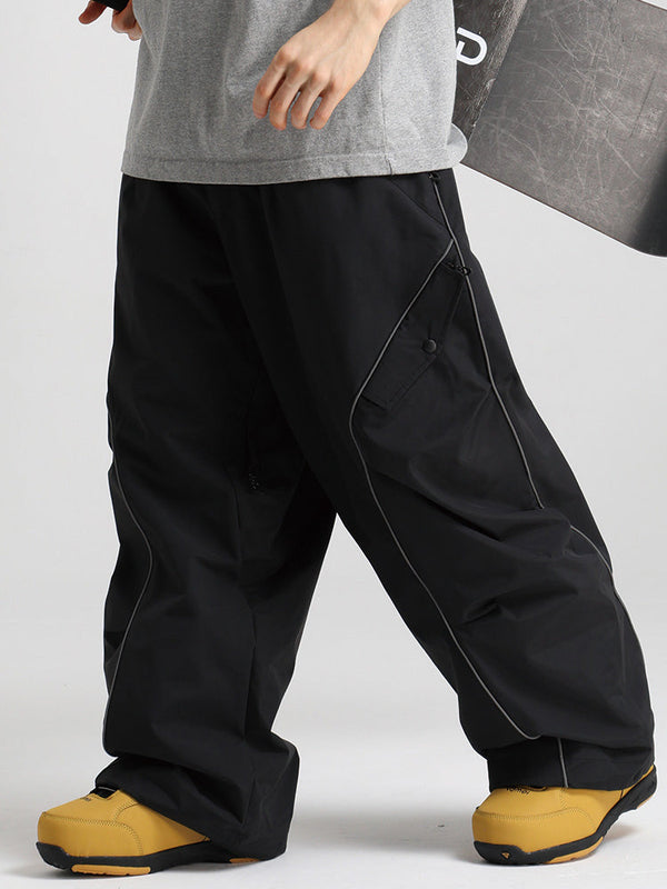 Gsou Snow Herren-Schneehose mit reflektierenden Kanten und weitem Sitz