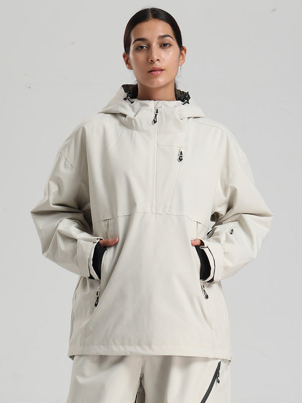 Gsou Snow Damen-Pullover-Anorak, strapazierfähig, Bergflauschig, Baggy-Schneejacke