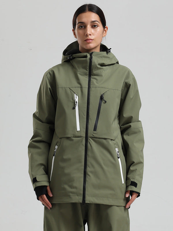 Gsou Snow Damen-Winterjacke, strapazierfähig, Mountain Pro, Funktions-Cargo-Schneejacke