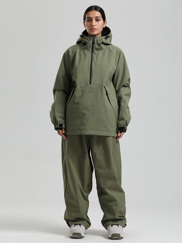 Gsou Snow Damen-Snowboardanzug, strapazierfähig, urbaner Look, Pullover-Anorak
