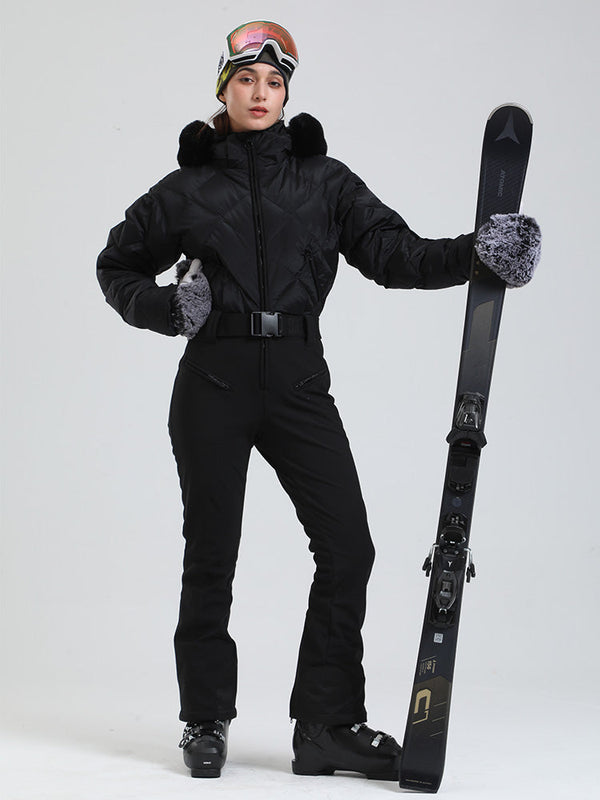 Arctic Vogue Damen-Daunenoverall mit Fleece-Futter im Berg-Chic-Stil