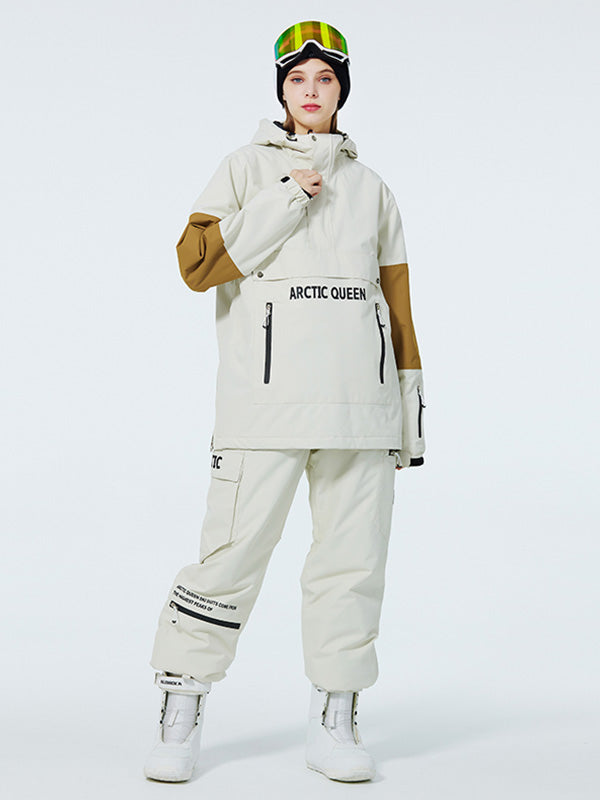 SnowCrest FrostTrek Anorak-Schneeanzüge für Herren mit halbem Reißverschluss