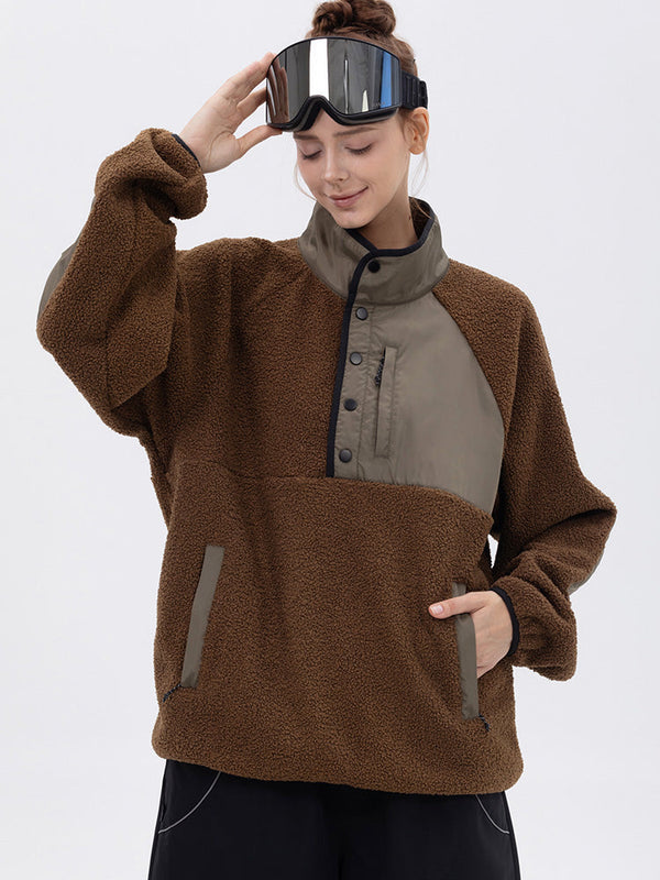 Damen-Abenteuerpullover aus Kunst-Sherpa-Fleece, warm und bergtauglich