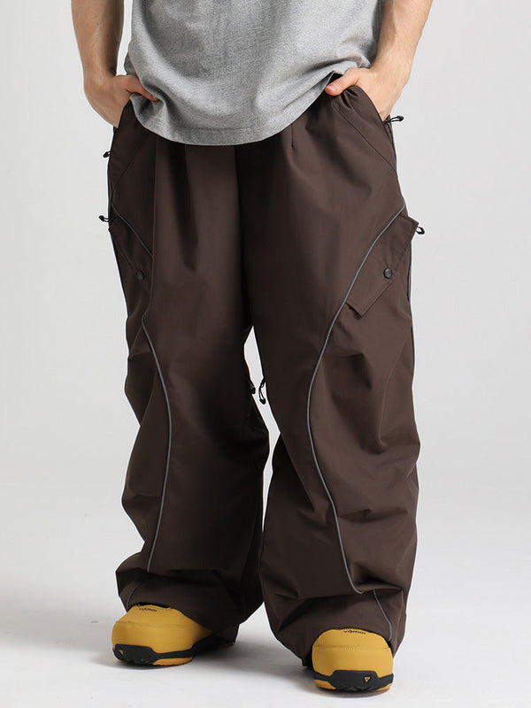 Gsou Snow Herren-Schneehose mit reflektierenden Kanten und weitem Sitz