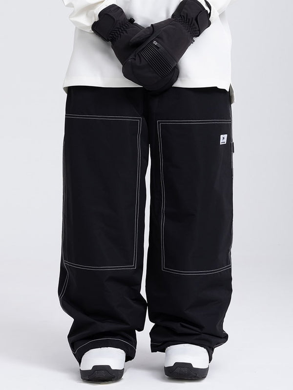 Damen Mountain Freerider Denim Cargo Pants Baggy Snowboard Pants