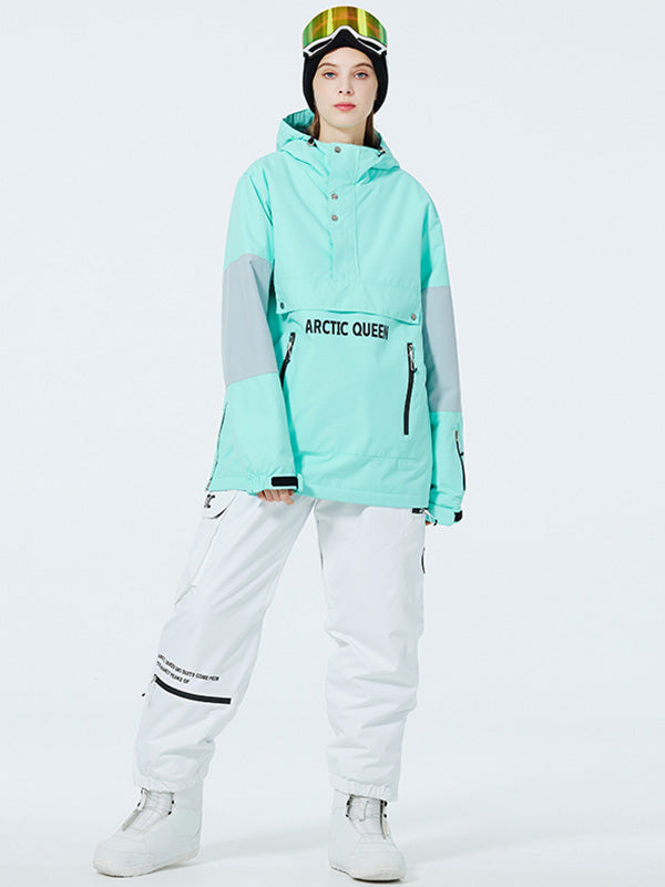 SnowCrest FrostTrek Anorak-Schneeanzüge für Damen mit halbem Reißverschluss