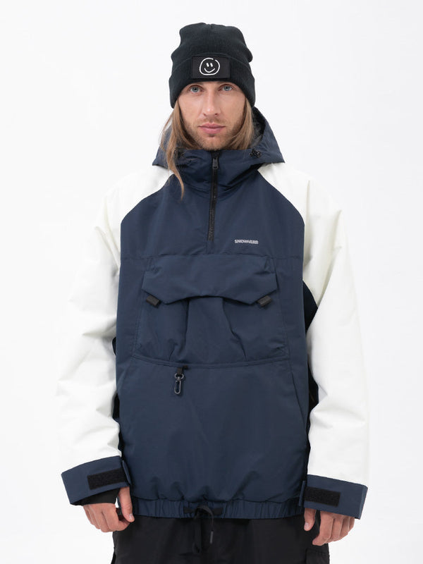 Herren Mountain Freestyle Cargo Pocket Pullover Bomber Snowboardjacke
