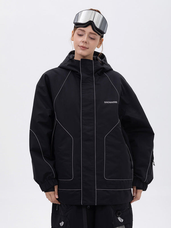 Damen-Allwetter-Schneejacke „Mountain Chill“ mit Reflektoren – Ideal zum Nachtskifahren und Snowboarden