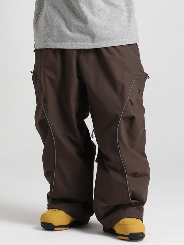 Gsou Snow Herren-Schneehose mit reflektierenden Kanten und weitem Sitz