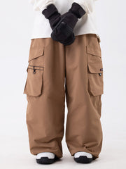 Wild Soul Steeze ParkRider Damen-Cargohose mit mehreren Taschen und Leopardenmuster