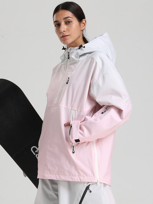 Gsou Snow Damen-Pullover-Anorak, strapazierfähig, Bergflauschig, Baggy-Schneejacke