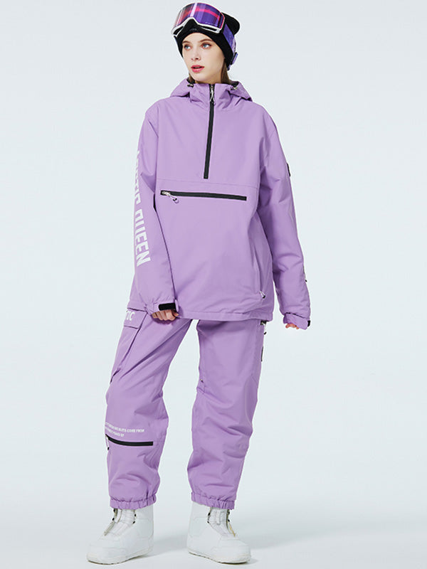 WinterPeak SnowGuard Anorak-Schneeanzüge für Damen mit halbem Reißverschluss