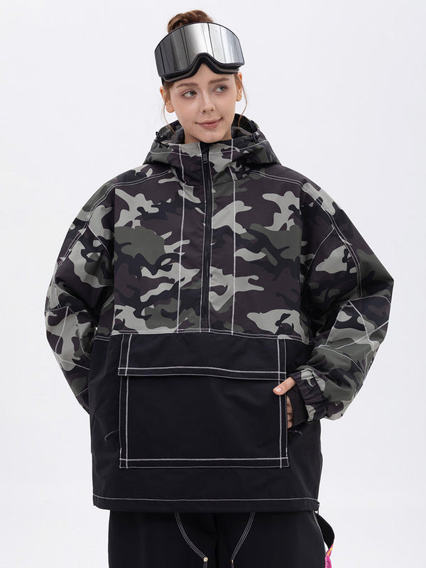 Damen-Snowboardjacke Mountain Vibe Streetstorm Pullover Camo – Ganzjahresjacke
