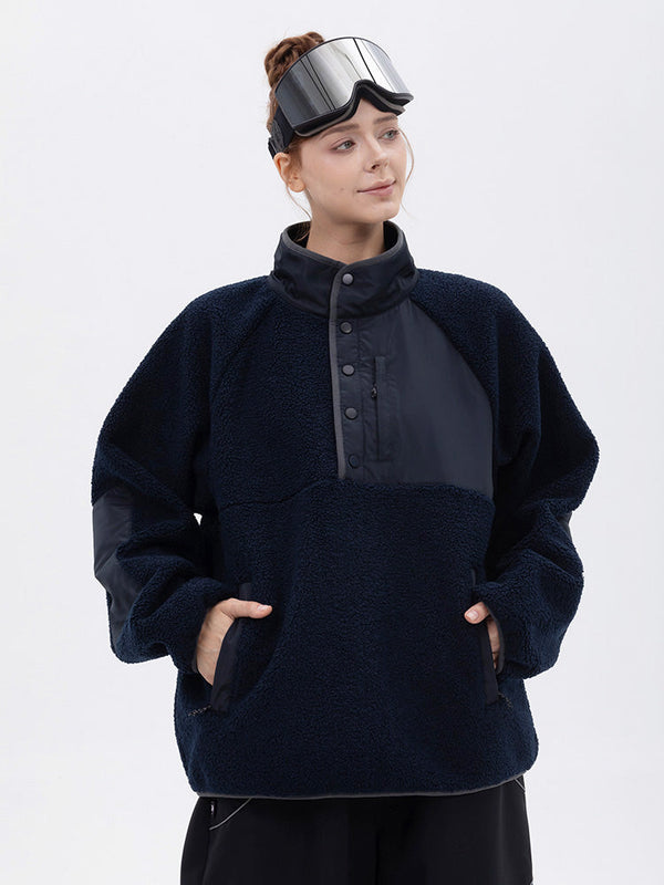 Damen-Abenteuerpullover aus Kunst-Sherpa-Fleece, warm und bergtauglich