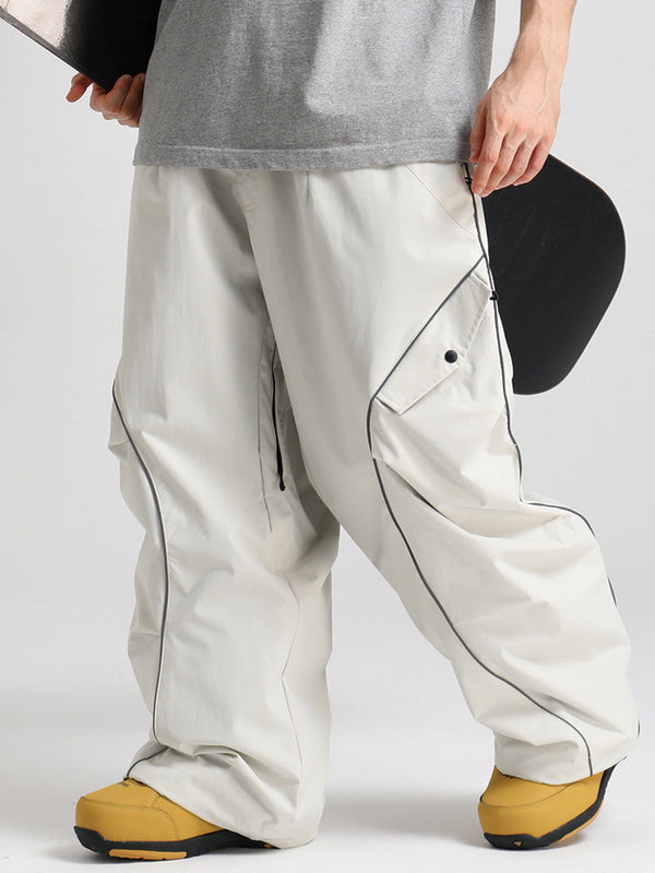 Gsou Snow Herren-Schneehose mit reflektierenden Kanten und weitem Sitz