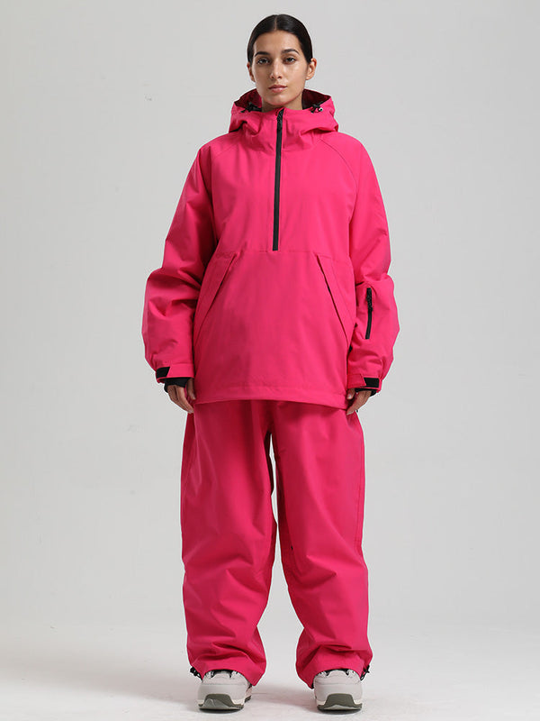 Gsou Snow Damen-Snowboardanzug, strapazierfähig, urbaner Look, Pullover-Anorak