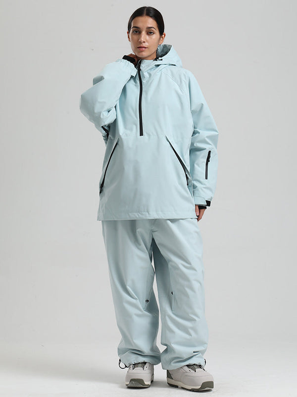 Gsou Snow Damen-Snowboardanzug, strapazierfähig, urbaner Look, Pullover-Anorak