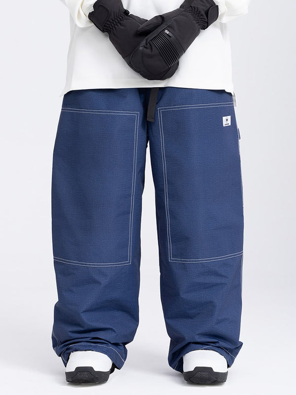Damen Mountain Freerider Denim Cargo Pants Baggy Snowboard Pants