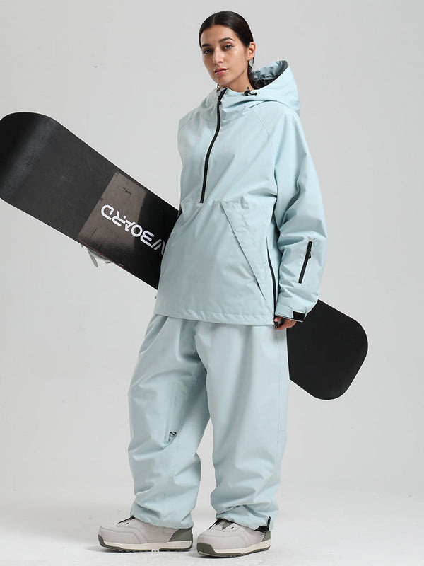 Gsou Snow Damen-Snowboardanzug, strapazierfähig, urbaner Look, Pullover-Anorak