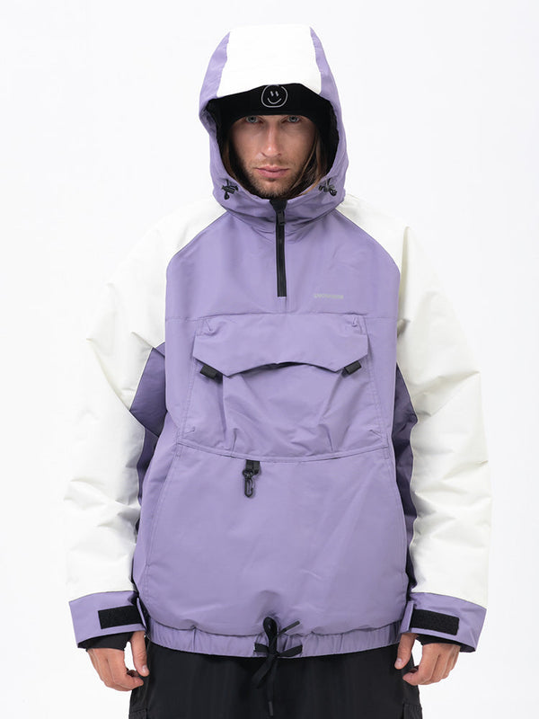 Men's Mountain Freestyle Cargo Pocket Pullover Bomber Snowboard Jacket