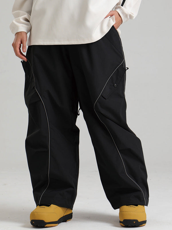 Gsou Snow Damen-Schneehose mit reflektierenden Details und Leuchtkante